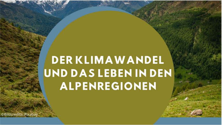 Plakat Klimawandel in den Alpenregionen